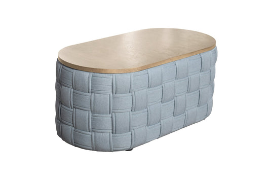 Saree Light Teal Chenille Coffee Table - 1st Choice Furniture Direct