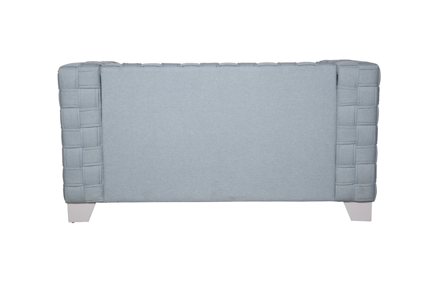 Saree Light Teal Chenille & White Finish Loveseat - 1st Choice Furniture Direct