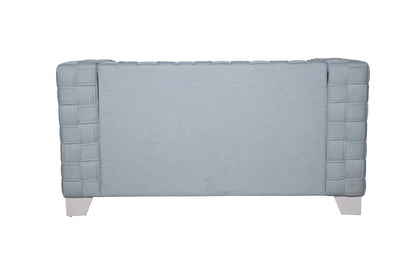 Saree Light Teal Chenille & White Finish Loveseat - 1st Choice Furniture Direct