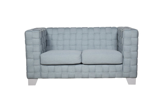 Saree Light Teal Chenille & White Finish Loveseat - 1st Choice Furniture Direct