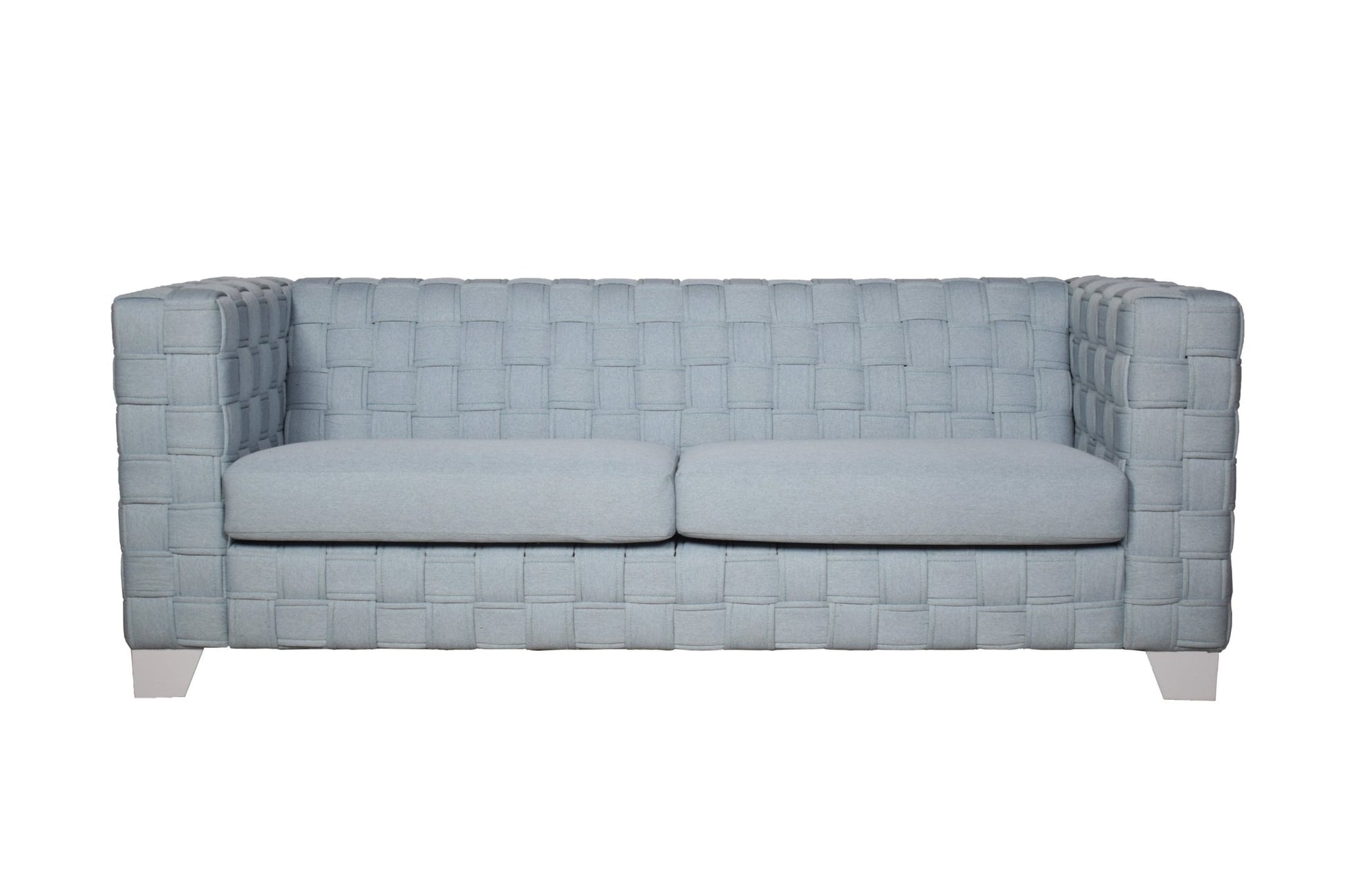Saree Light Teal Chenille & White Finish Sofa - 1st Choice Furniture Direct