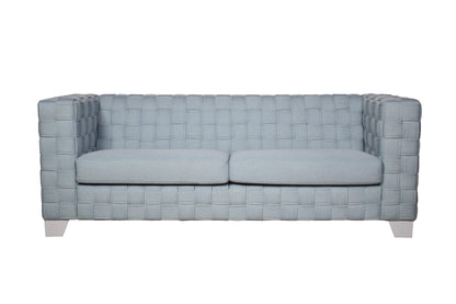 Saree Light Teal Chenille & White Finish Sofa - 1st Choice Furniture Direct