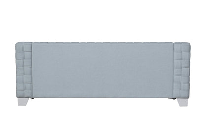 Saree Light Teal Chenille & White Finish Sofa - 1st Choice Furniture Direct