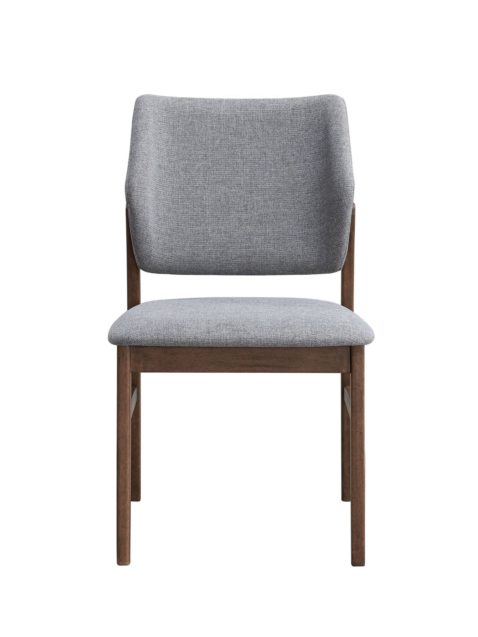 Sarha Light Gray Fabric & Walnut Finish Side Chair ( Set of 2) - 1st Choice Furniture Direct