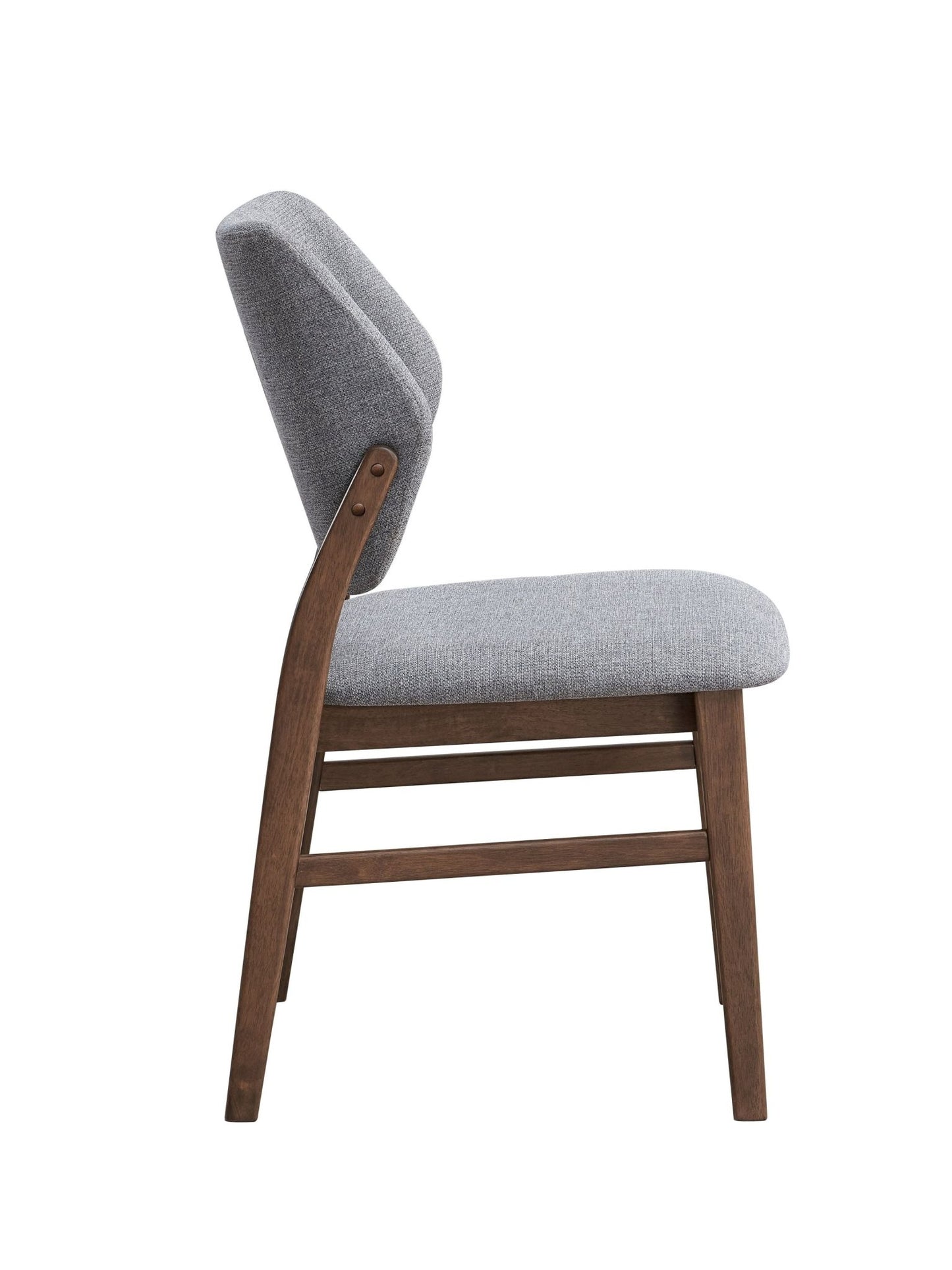 Sarha Light Gray Fabric & Walnut Finish Side Chair ( Set of 2) - 1st Choice Furniture Direct