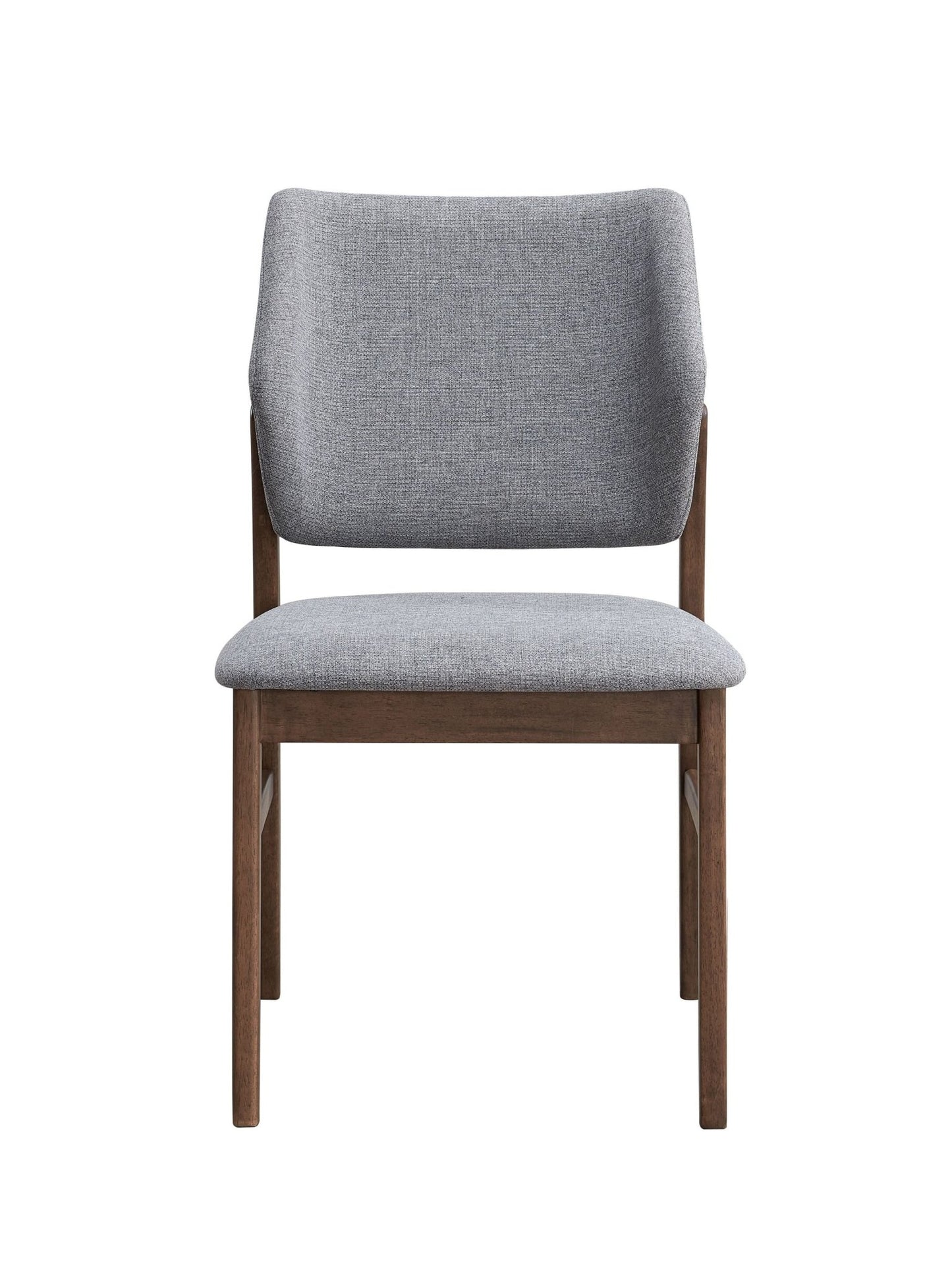 Sarha Light Gray Fabric & Walnut Finish Side Chair (Set of 2) - 1st Choice Furniture Direct