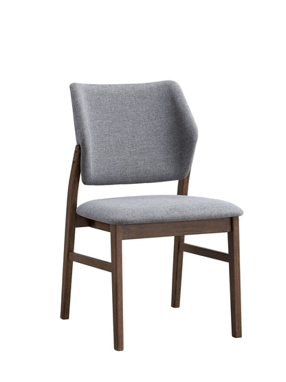 Sarha Light Gray Fabric & Walnut Finish Side Chair (Set of 2) - 1st Choice Furniture Direct