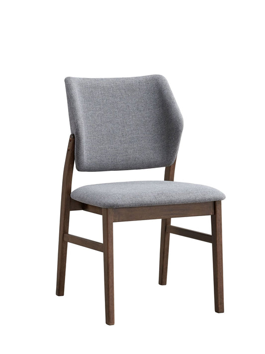 Sarha Light Gray Fabric & Walnut Finish Side Chair (Set of 2) - 1st Choice Furniture Direct