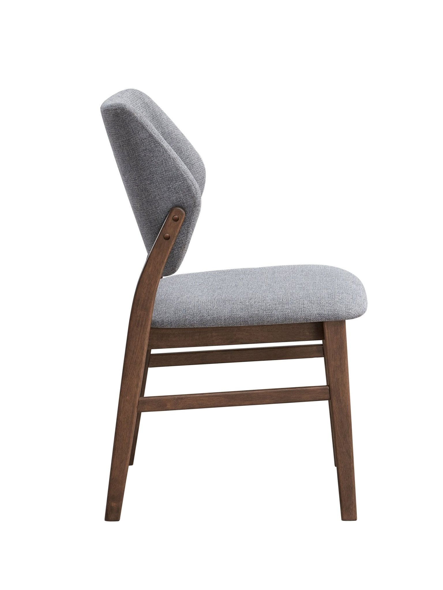 Sarha Light Gray Fabric & Walnut Finish Side Chair (Set of 2) - 1st Choice Furniture Direct