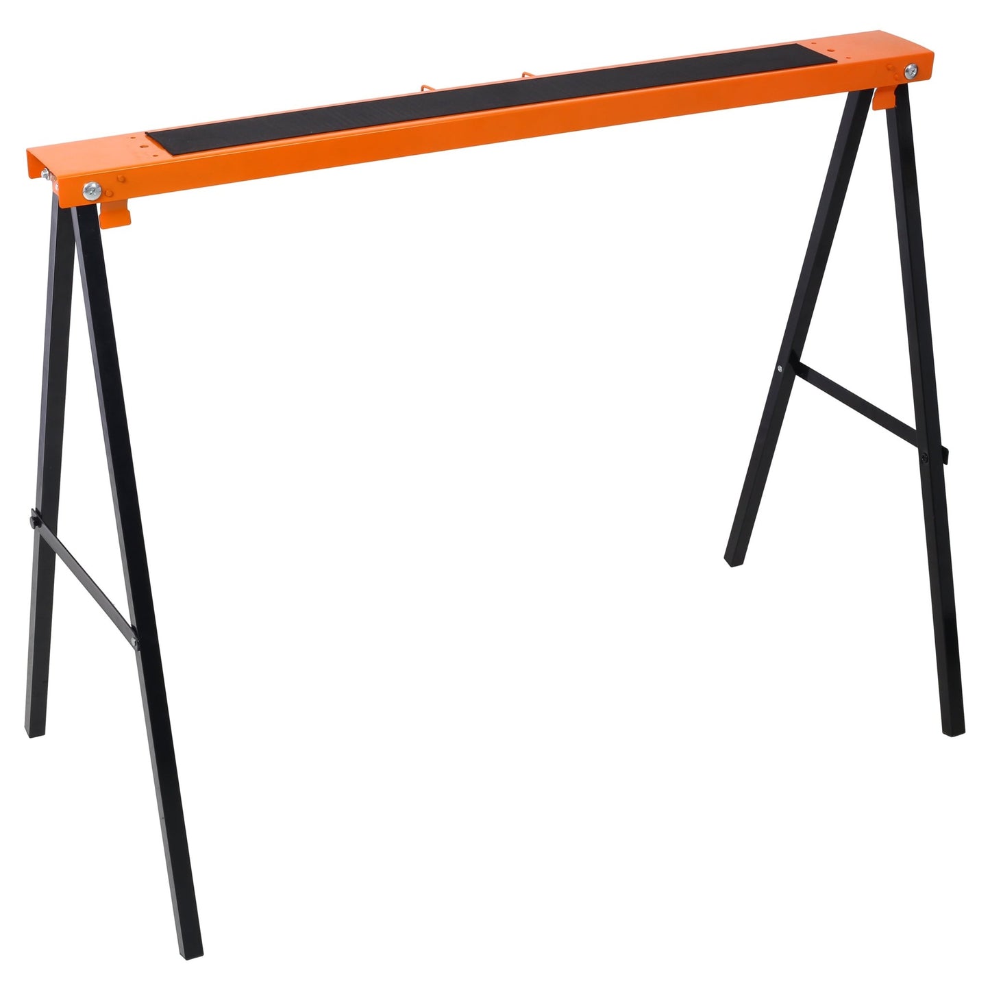 Saw Horses 2 Pack, Folding Portable Work Horse with Fast Open Legs, Convenient Handle, Heavy Duty Steel Sawhorse for Garage, Workshop, Fully Assembled,orange+black color - 1st Choice Furniture Direct