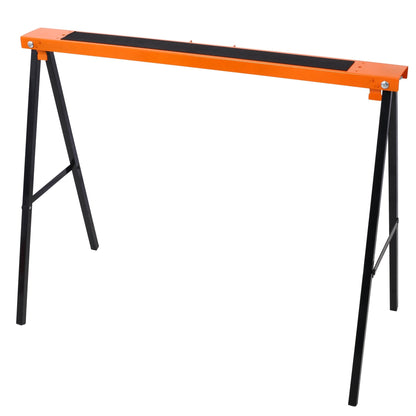 Saw Horses 2 Pack, Folding Portable Work Horse with Fast Open Legs, Convenient Handle, Heavy Duty Steel Sawhorse for Garage, Workshop, Fully Assembled,orange+black color - 1st Choice Furniture Direct