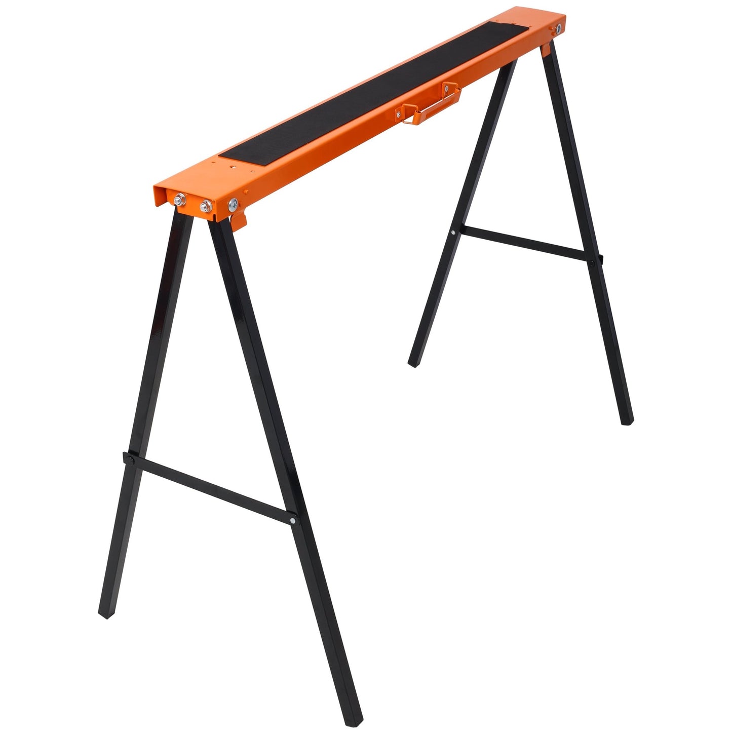 Saw Horses 2 Pack, Folding Portable Work Horse with Fast Open Legs, Convenient Handle, Heavy Duty Steel Sawhorse for Garage, Workshop, Fully Assembled,orange+black color - 1st Choice Furniture Direct