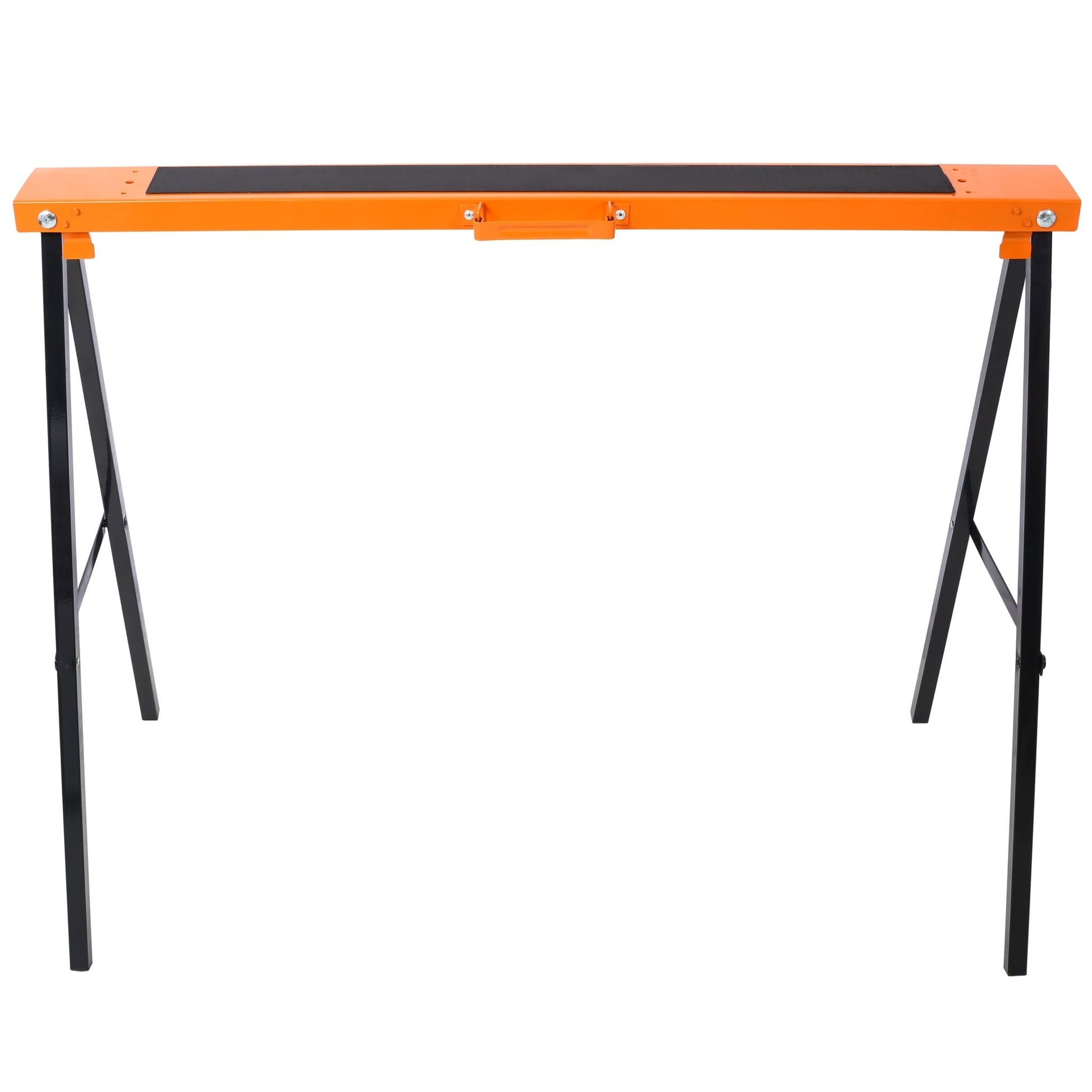 Saw Horses 2 Pack, Folding Portable Work Horse with Fast Open Legs, Convenient Handle, Heavy Duty Steel Sawhorse for Garage, Workshop, Fully Assembled,orange+black color - 1st Choice Furniture Direct