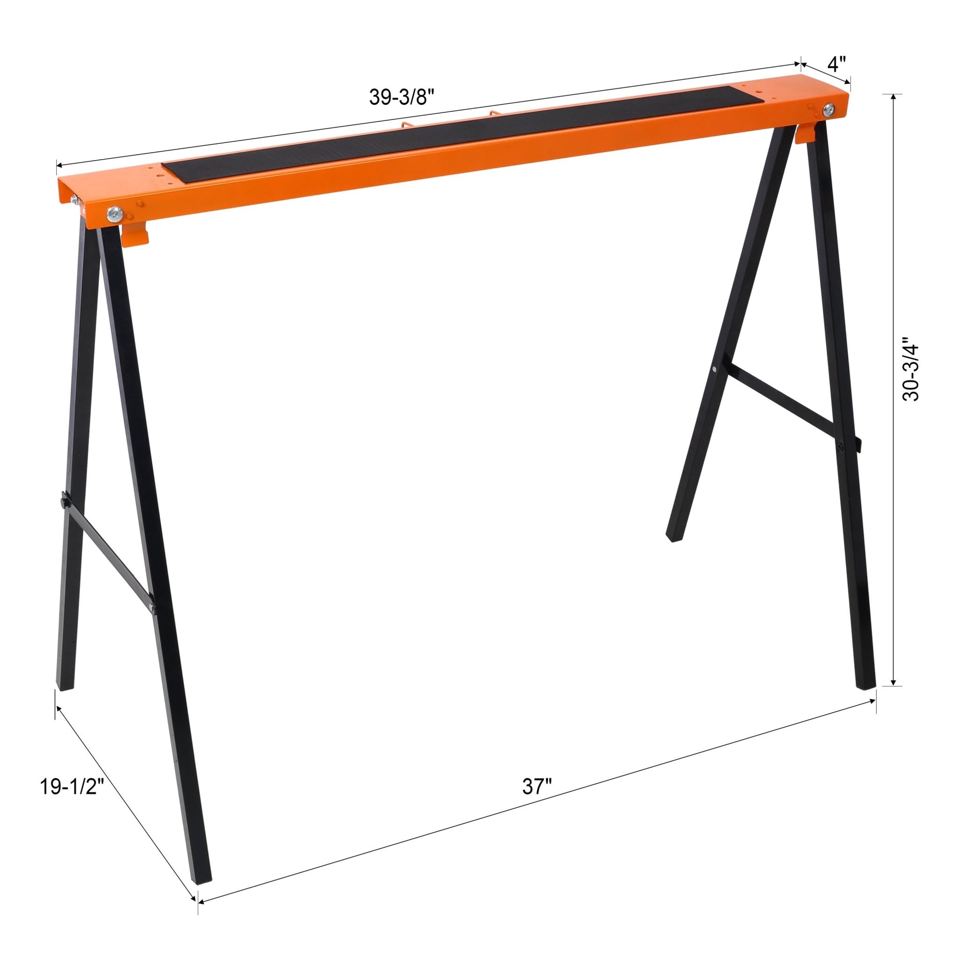 Saw Horses 2 Pack, Folding Portable Work Horse with Fast Open Legs, Convenient Handle, Heavy Duty Steel Sawhorse for Garage, Workshop, Fully Assembled,orange+black color - 1st Choice Furniture Direct