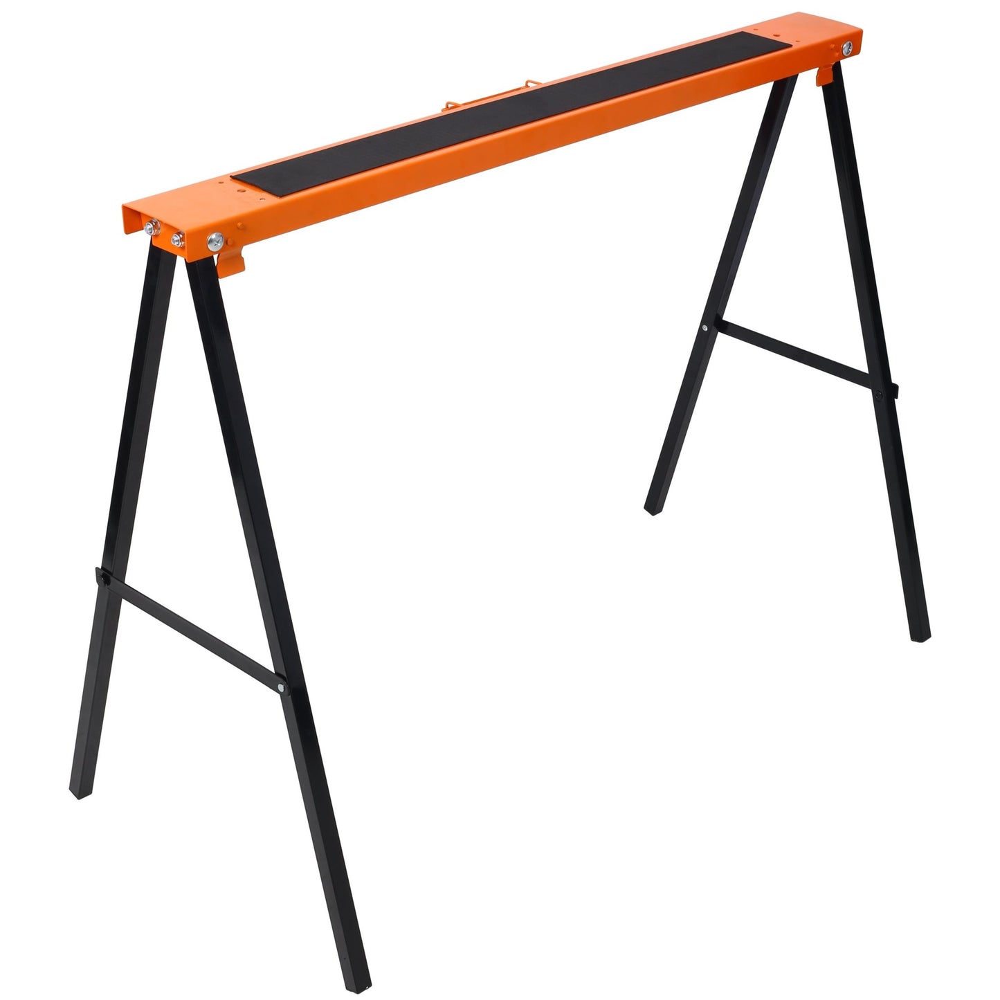 Saw Horses 2 Pack, Folding Portable Work Horse with Fast Open Legs, Convenient Handle, Heavy Duty Steel Sawhorse for Garage, Workshop, Fully Assembled,orange+black color - 1st Choice Furniture Direct