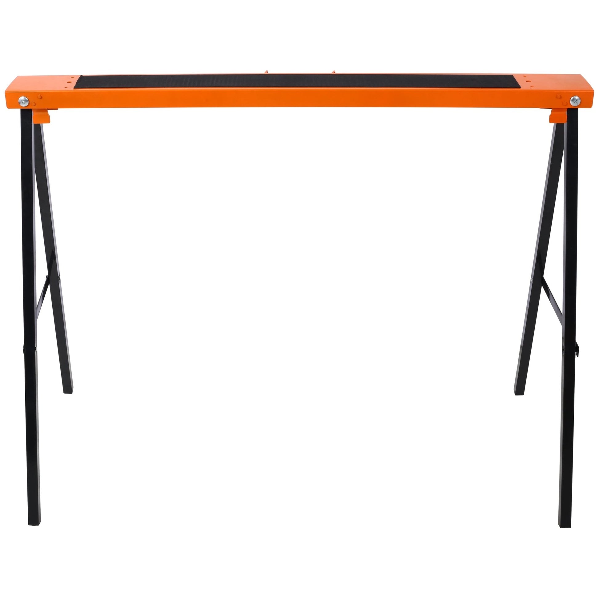 Saw Horses 2 Pack, Folding Portable Work Horse with Fast Open Legs, Convenient Handle, Heavy Duty Steel Sawhorse for Garage, Workshop, Fully Assembled,orange+black color - 1st Choice Furniture Direct