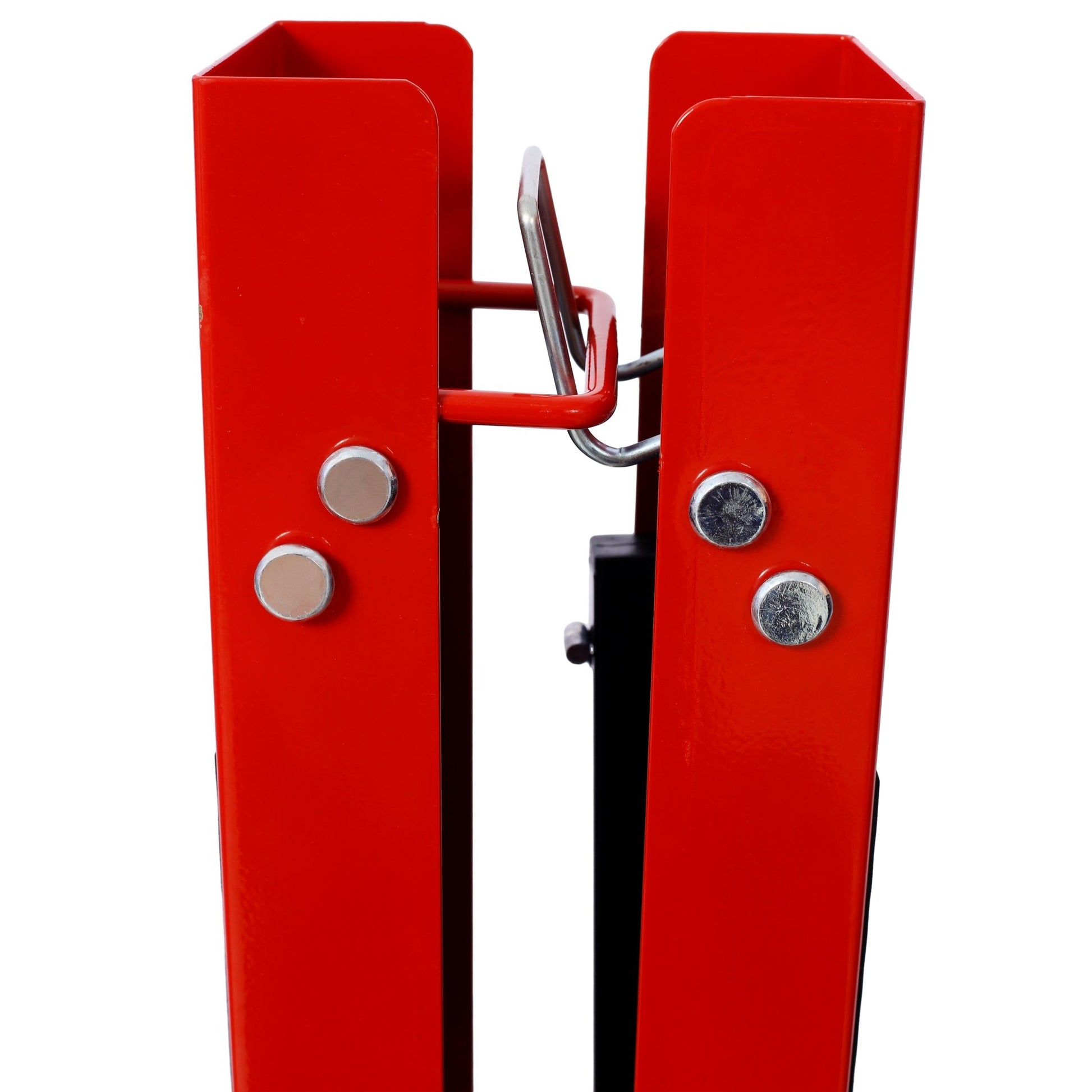 Saw Horses 2 Pack, Folding Portable Work Horse with Fast Open Legs, Convenient Handle, Heavy Duty Steel Sawhorse for Garage, Workshop, Fully Assembled,red+black color - 1st Choice Furniture Direct