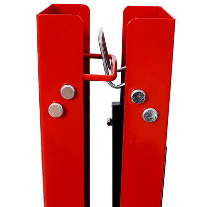 Saw Horses 2 Pack, Folding Portable Work Horse with Fast Open Legs, Convenient Handle, Heavy Duty Steel Sawhorse for Garage, Workshop, Fully Assembled,red+black color - 1st Choice Furniture Direct