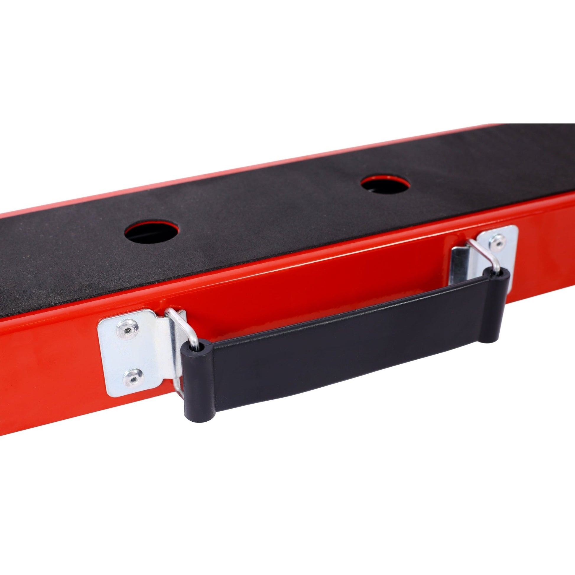 Saw Horses 2 Pack, Folding Portable Work Horse with Fast Open Legs, Convenient Handle, Heavy Duty Steel Sawhorse for Garage, Workshop, Fully Assembled,red+black color - 1st Choice Furniture Direct