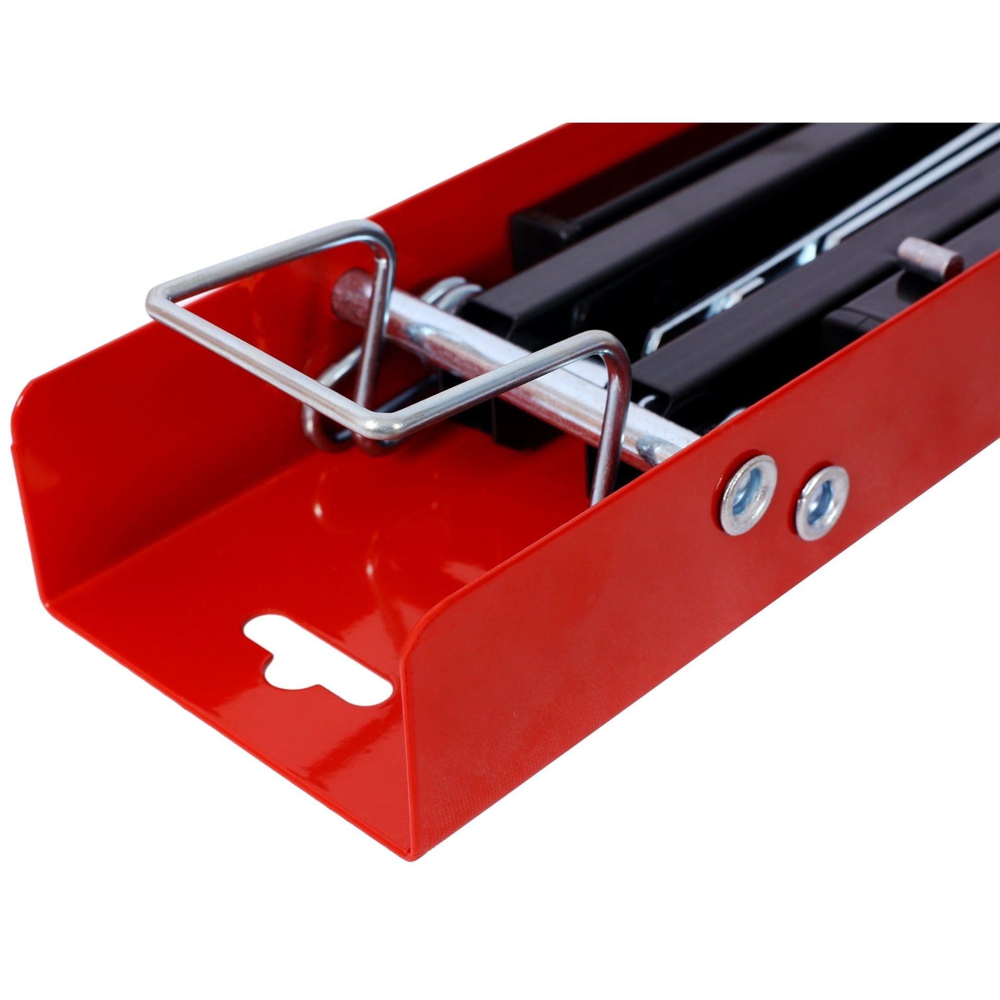 Saw Horses 2 Pack, Folding Portable Work Horse with Fast Open Legs, Convenient Handle, Heavy Duty Steel Sawhorse for Garage, Workshop, Fully Assembled,red+black color - 1st Choice Furniture Direct