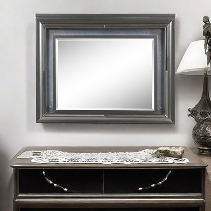 Sawyer Metallic Gray Finish Mirror W/Led - 1st Choice Furniture Direct