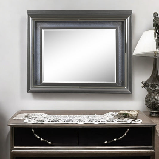 Sawyer Metallic Gray Finish Mirror W/Led - 1st Choice Furniture Direct