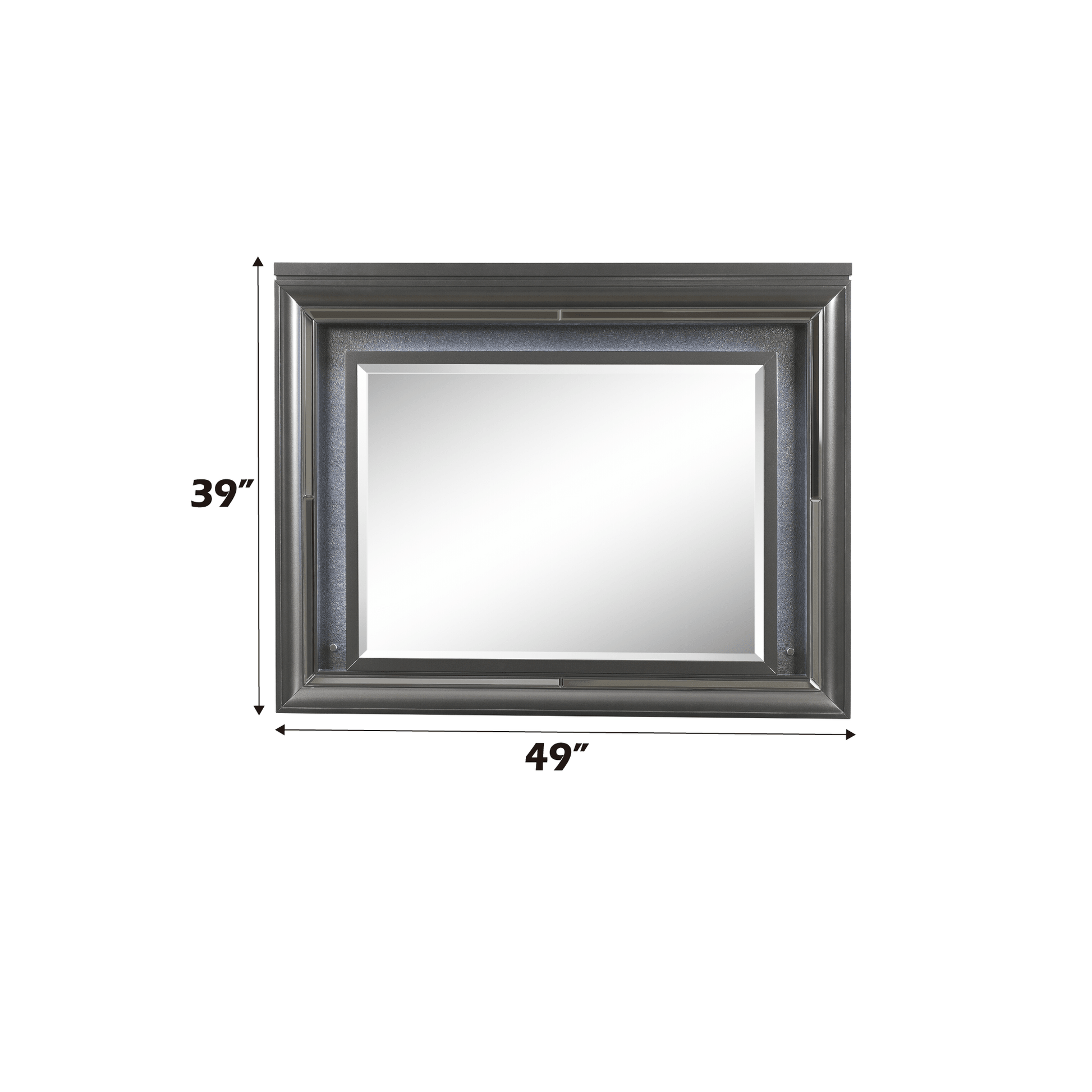 Sawyer Metallic Gray Finish Mirror W/Led - 1st Choice Furniture Direct
