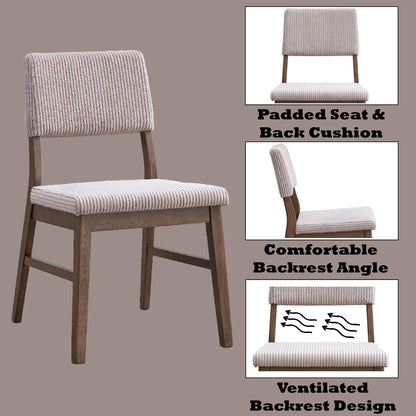 Seda Dusty Mauve Corduroy & Walnut Finish Side Chair (Set of 2) - 1st Choice Furniture Direct