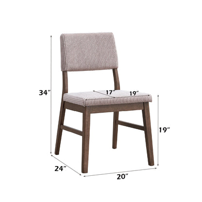 Seda Dusty Mauve Corduroy & Walnut Finish Side Chair (Set of 2) - 1st Choice Furniture Direct
