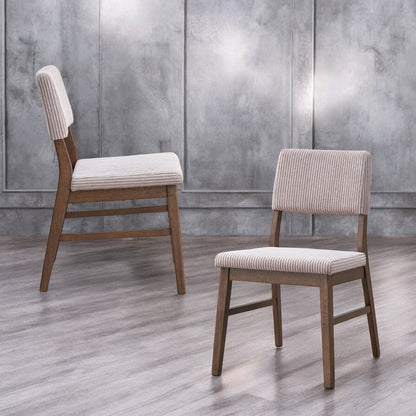Seda Dusty Mauve Corduroy & Walnut Finish Side Chair (Set of 2) - 1st Choice Furniture Direct
