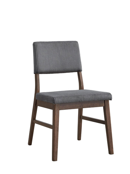 Seda Gray Corduroy & Walnut Finish Side Chair (Set of 2) - 1st Choice Furniture Direct