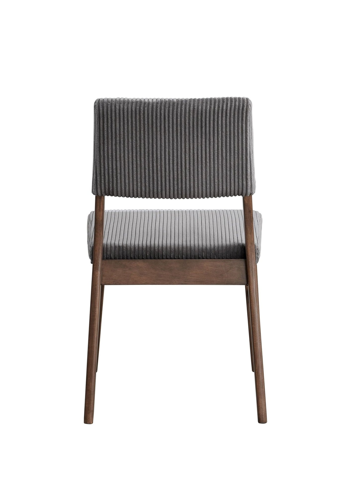 Seda Gray Corduroy & Walnut Finish Side Chair (Set of 2) - 1st Choice Furniture Direct