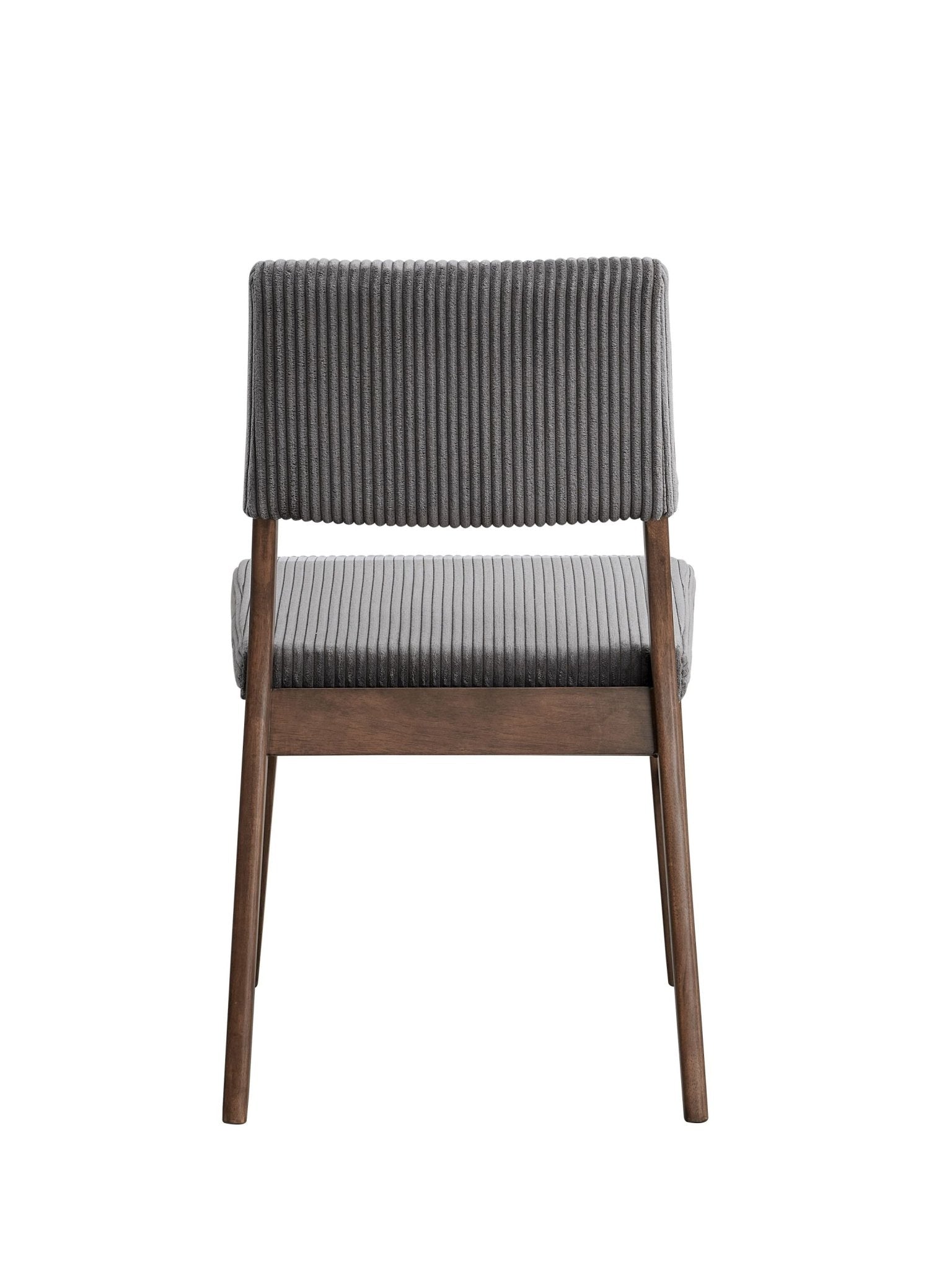Seda Gray Corduroy & Walnut Finish Side Chair (Set of 2) - 1st Choice Furniture Direct