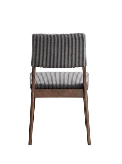 Seda Gray Corduroy & Walnut Finish Side Chair (Set of 2) - 1st Choice Furniture Direct
