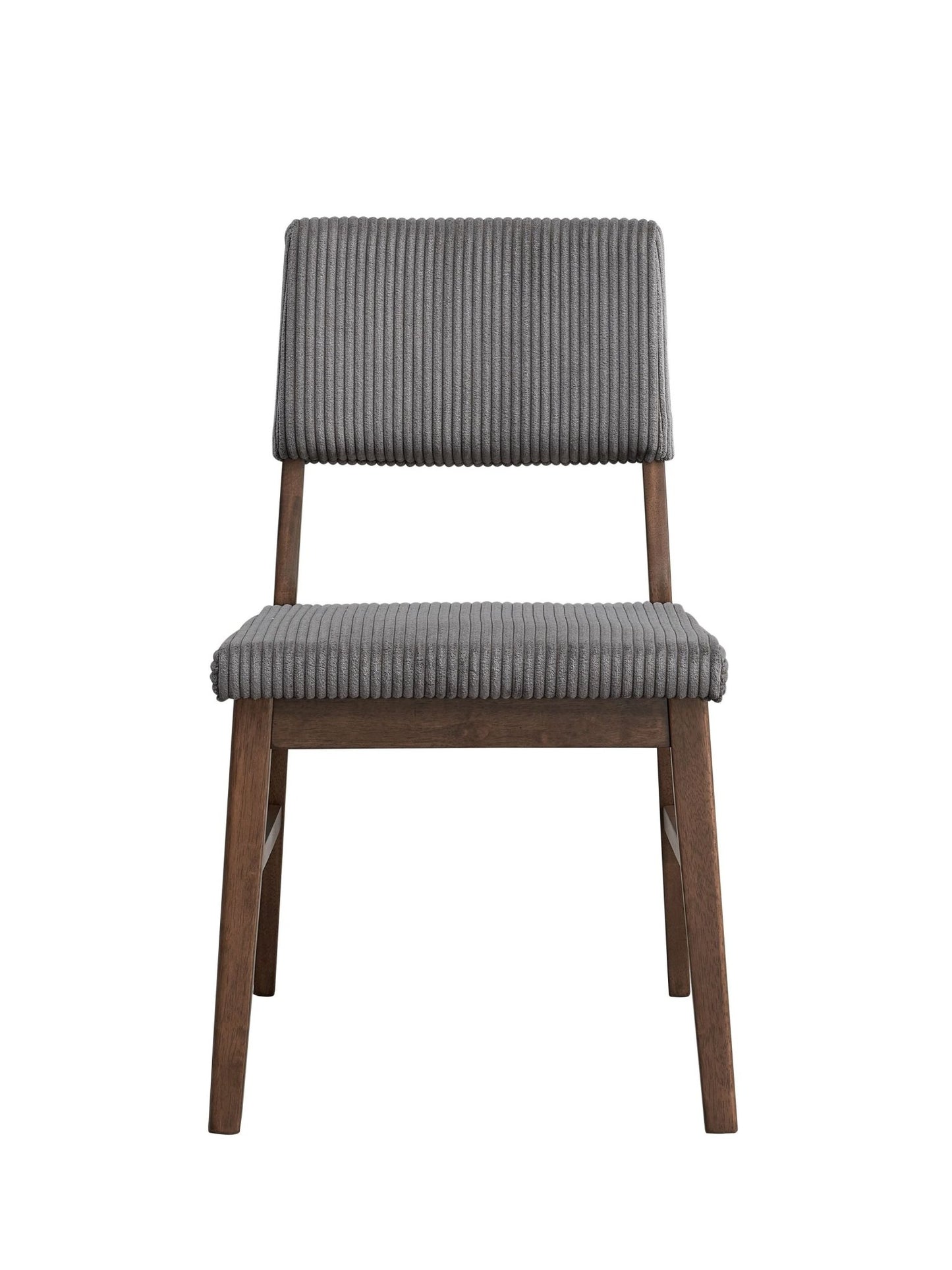 Seda Gray Corduroy & Walnut Finish Side Chair (Set of 2) - 1st Choice Furniture Direct