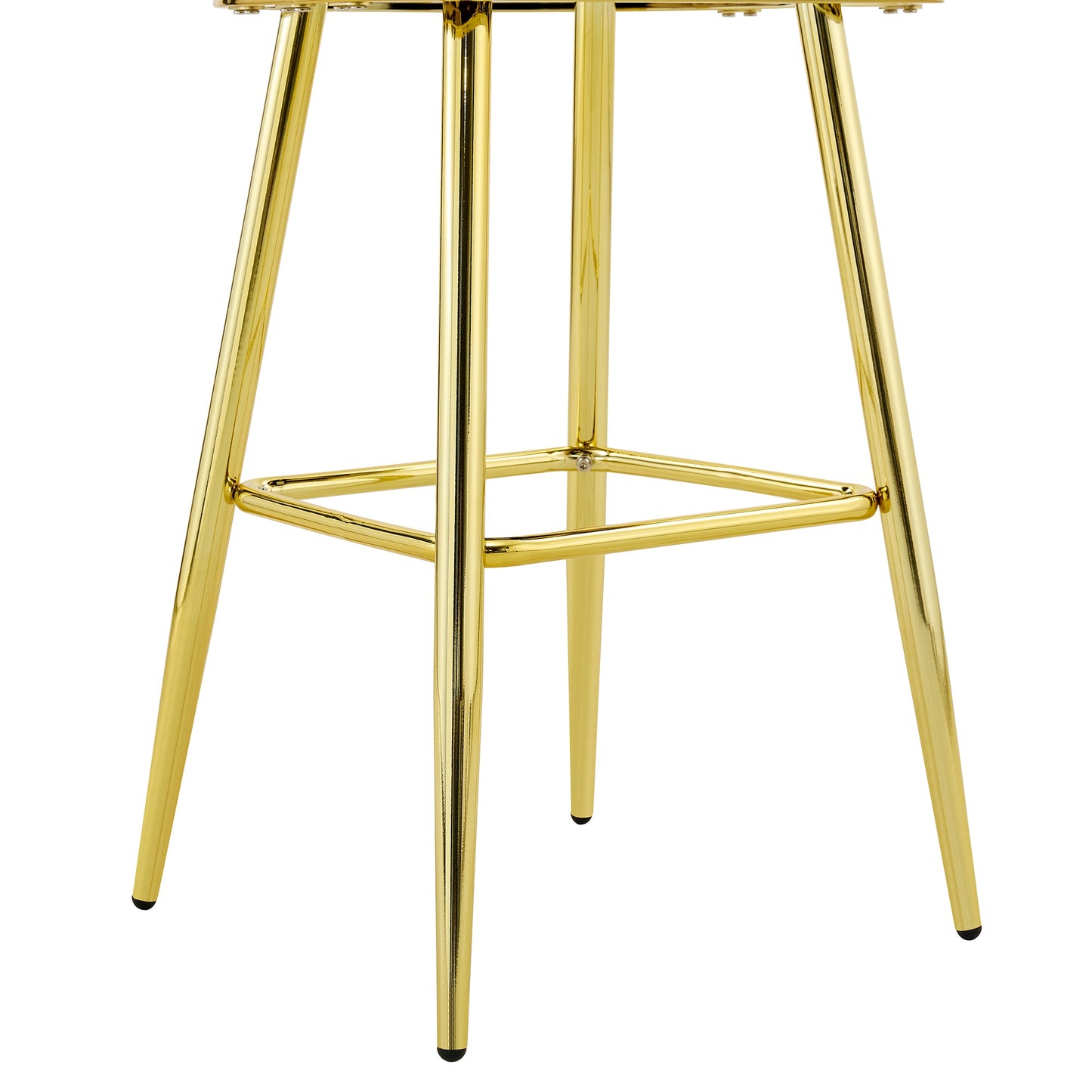 Set of 2 Beige Puffy Bubble Chair Ball Chain Velvet Bar Stools with Gold Legs, Modern Tufted Accent Chairs for Kitchen Island & Home Bar - 1st Choice Furniture Direct