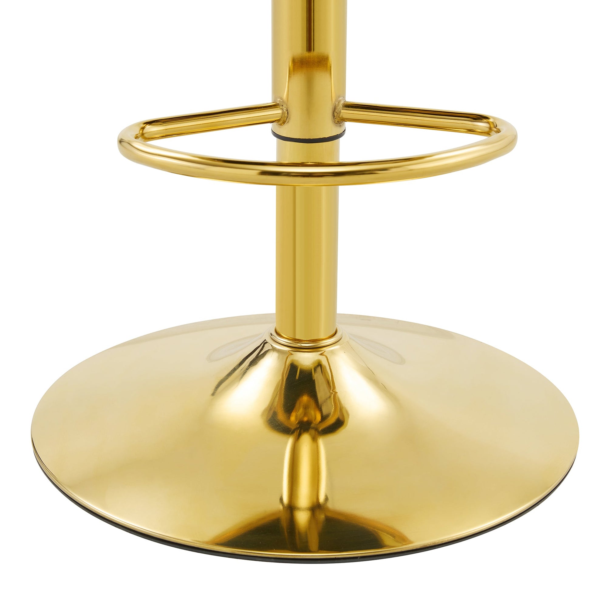 Set of 2 Beige Puffy Bubble Chair Ball Chain Velvet Bar Stools with Gold Legs, Modern Tufted Adjustable Kitchen Island Chairs - 1st Choice Furniture Direct