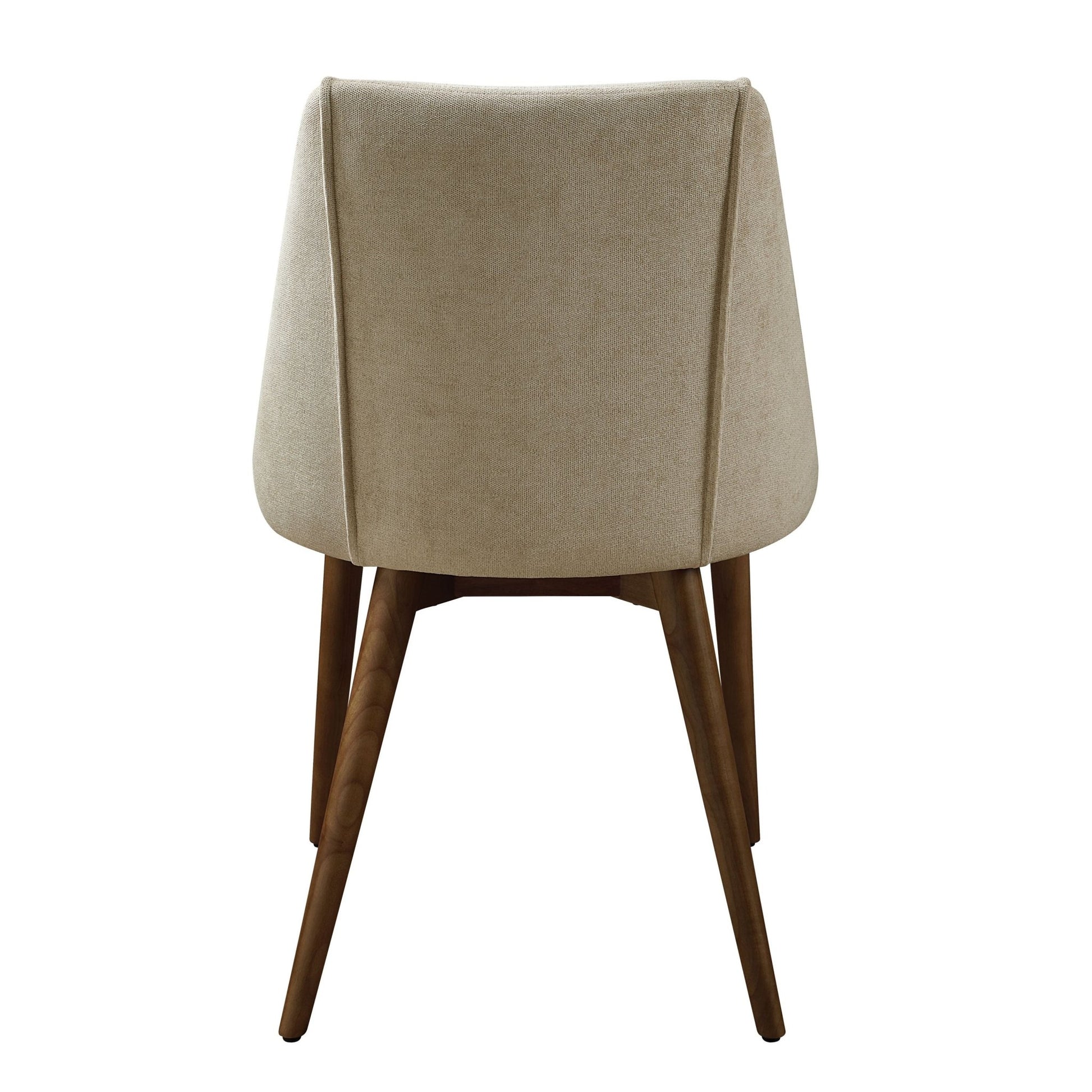 Set of 2 Beige Upholstered Dining Chairs with Walnut Finish - 1st Choice Furniture Direct