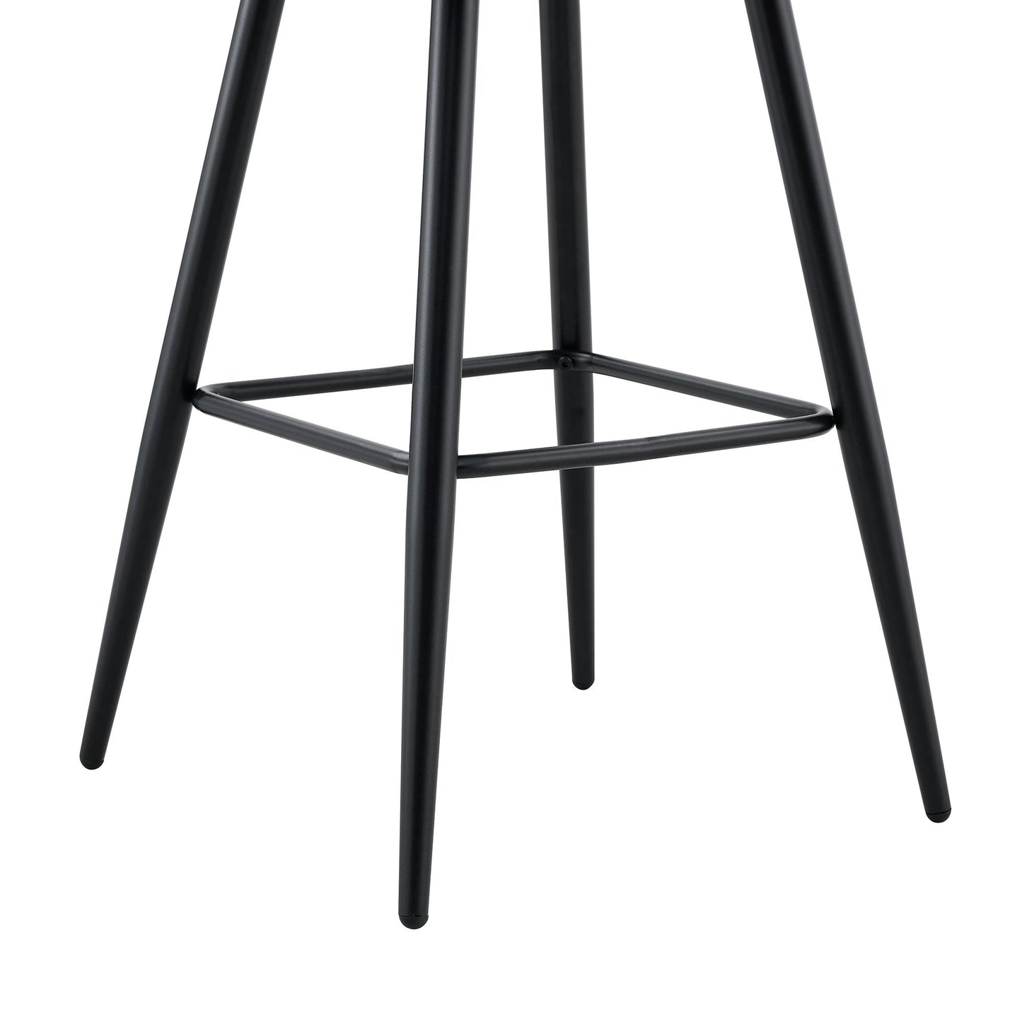 Set of 2 Beige Velvet Bar Stools with Black Iron Legs, Modern Kitchen Island Counter Height Stools - 1st Choice Furniture Direct
