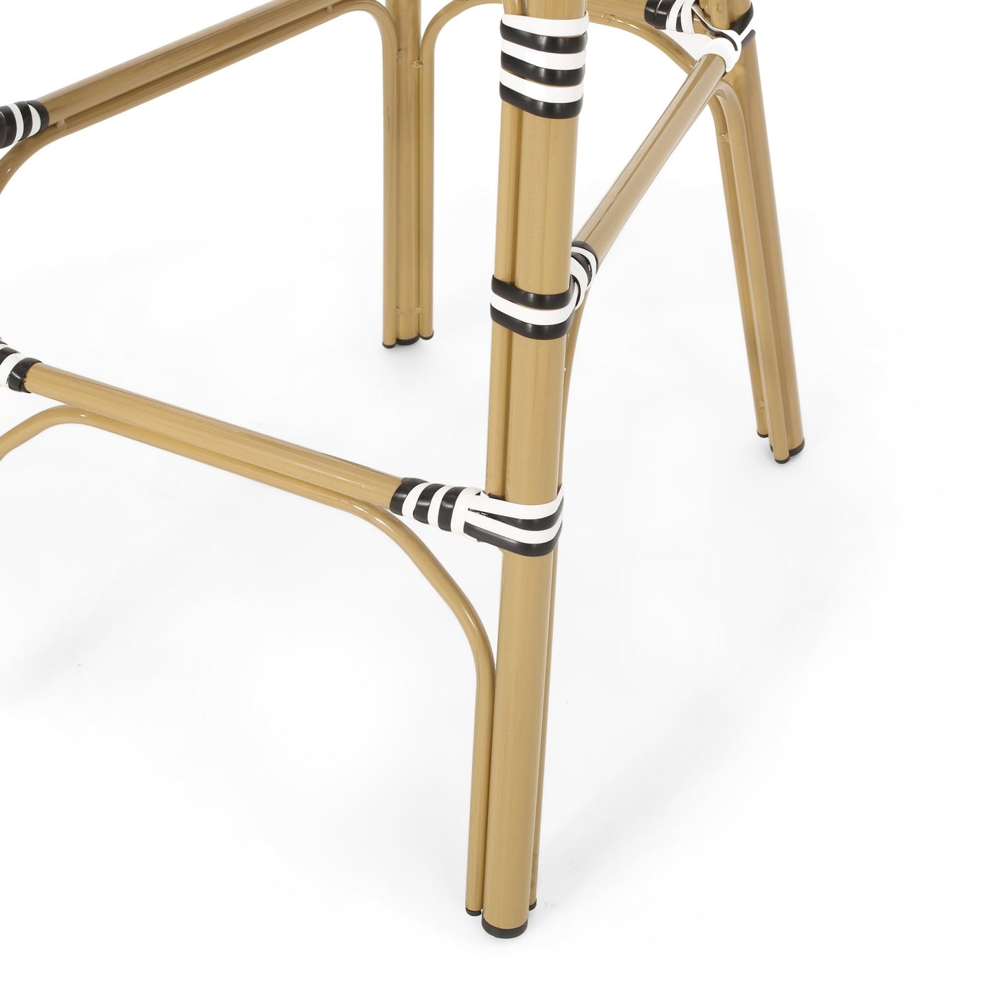 Set of 2 French Bistro Outdoor Bar Stools with Wicker - 1st Choice Furniture Direct