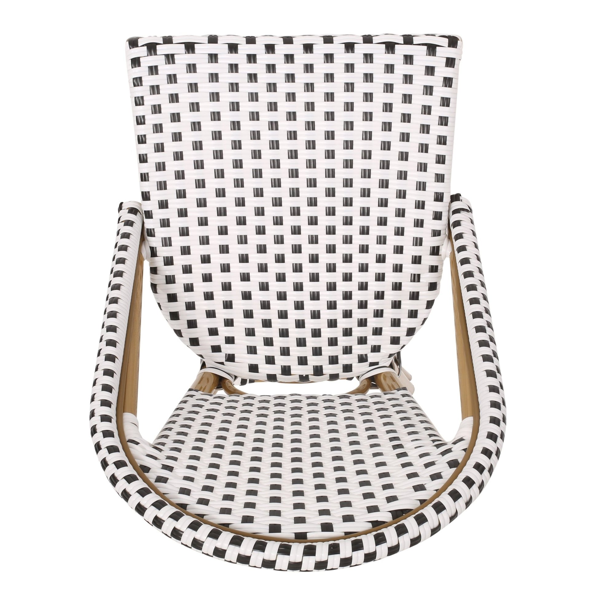 Set of 2 French Bistro Outdoor Bar Stools with Wicker - 1st Choice Furniture Direct