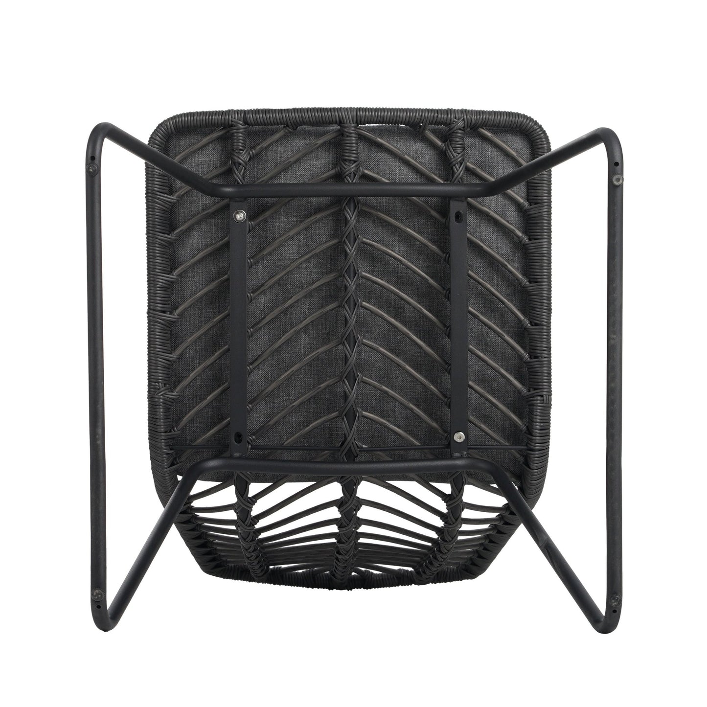 Set of 2 Gray PE Rattan Outdoor Dining Chairs with Cushions - 1st Choice Furniture Direct