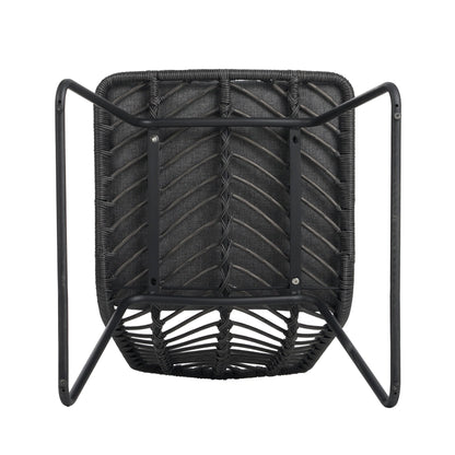 Set of 2 Gray PE Rattan Outdoor Dining Chairs with Cushions - 1st Choice Furniture Direct