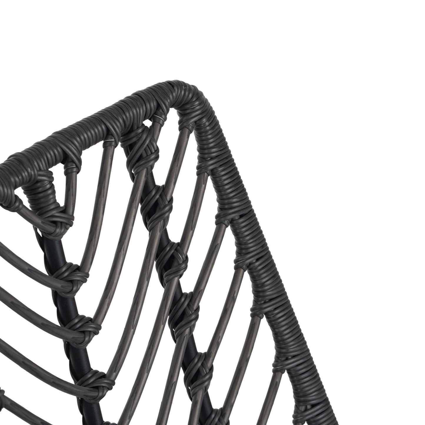 Set of 2 Gray PE Rattan Outdoor Dining Chairs with Cushions - 1st Choice Furniture Direct