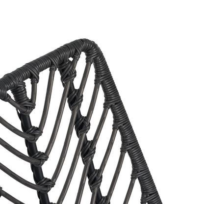 Set of 2 Gray PE Rattan Outdoor Dining Chairs with Cushions - 1st Choice Furniture Direct