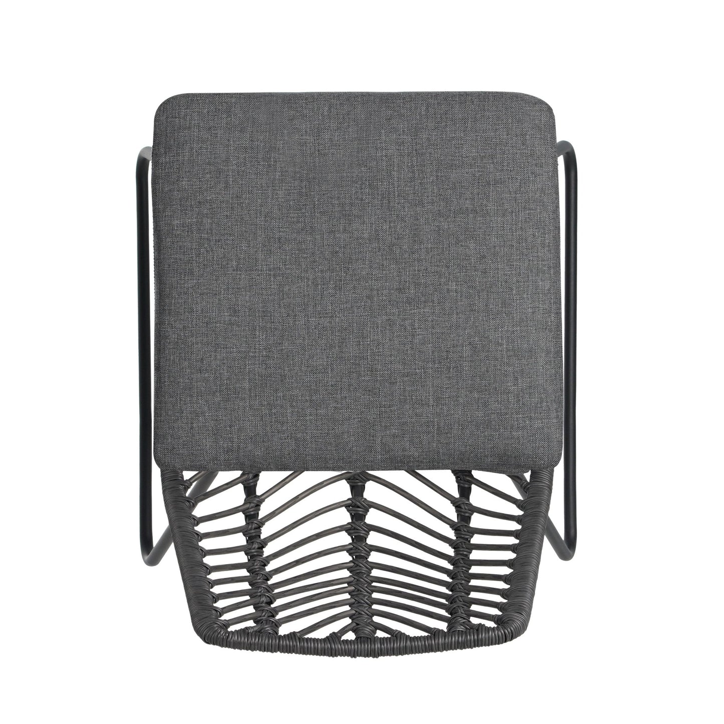 Set of 2 Gray PE Rattan Outdoor Dining Chairs with Cushions - 1st Choice Furniture Direct