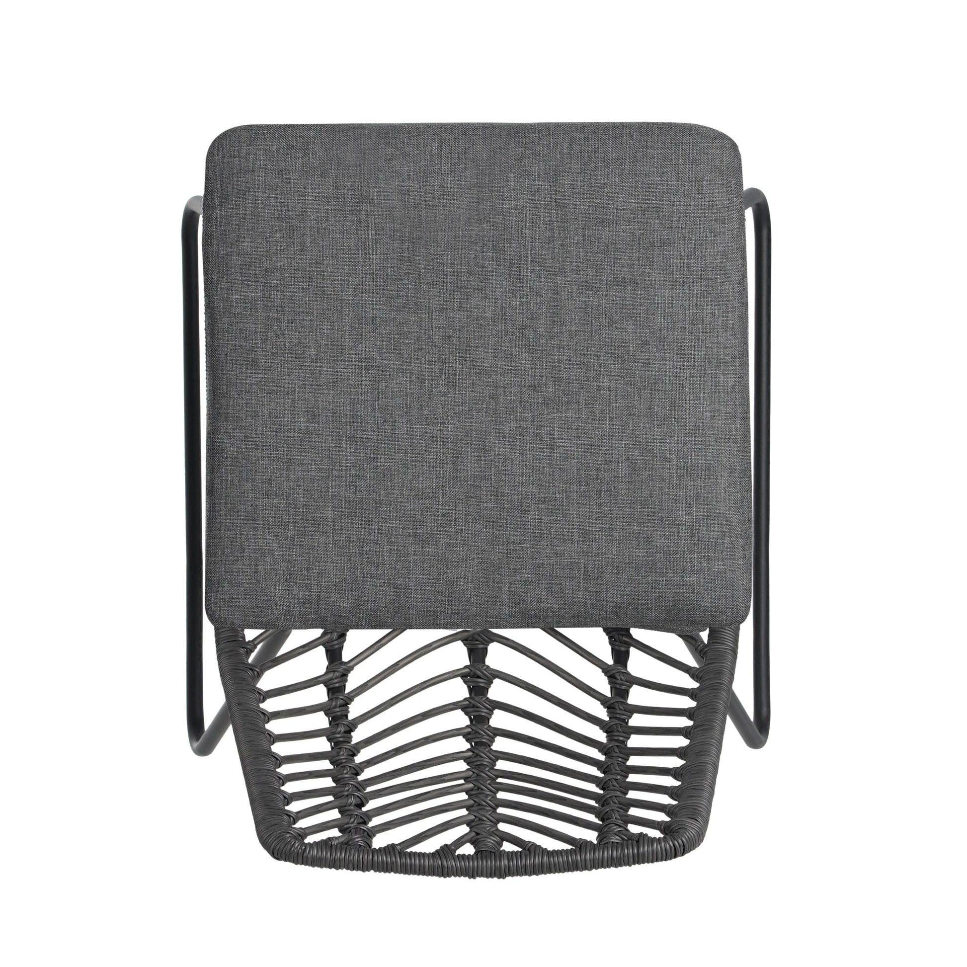 Set of 2 Gray PE Rattan Outdoor Dining Chairs with Cushions - 1st Choice Furniture Direct
