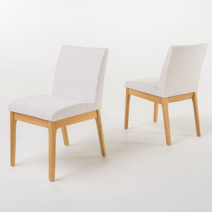 Set of 2 Light Beige Upholstered Dining Chairs - 1st Choice Furniture Direct