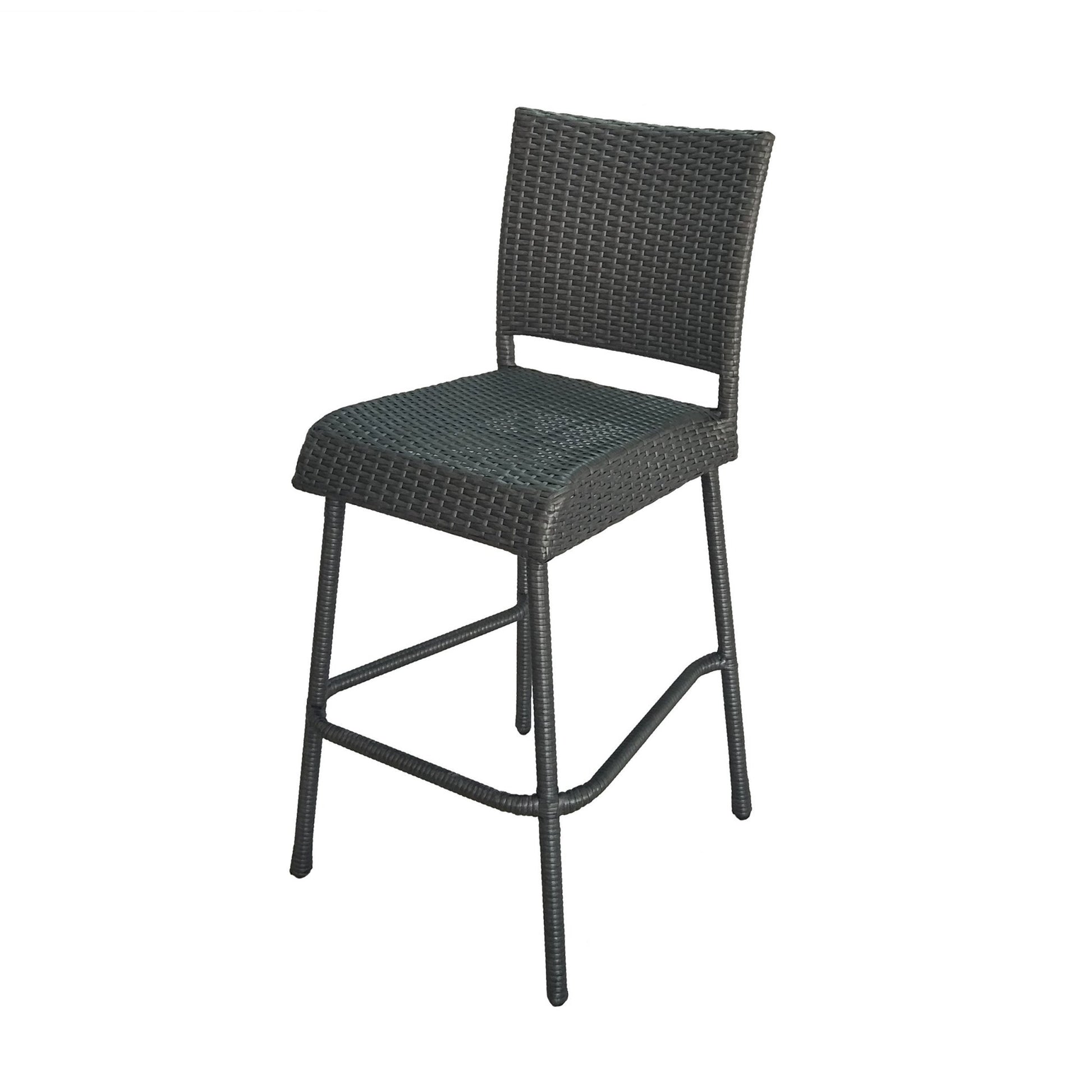 Set of 2 Outdoor PE Rattan Barstools – Weather Resistant Patio Chairs - 1st Choice Furniture Direct