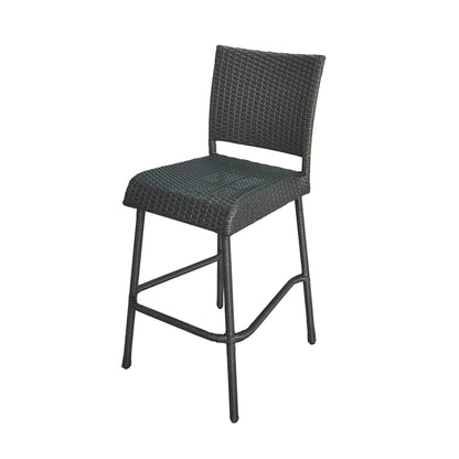 Set of 2 Outdoor PE Rattan Barstools – Weather Resistant Patio Chairs - 1st Choice Furniture Direct